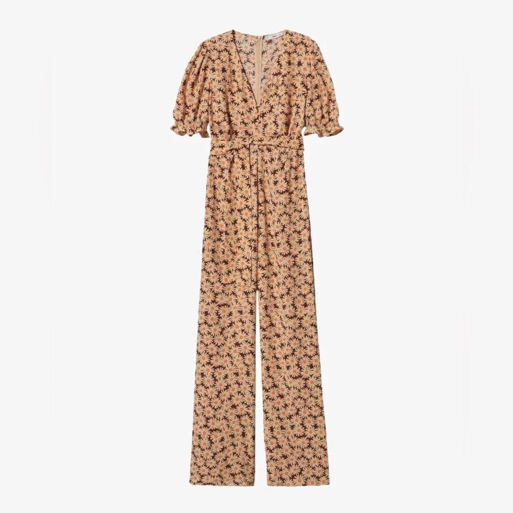 MANGO - Floral Jumpsuit - Orange - Picture 8 of 12
